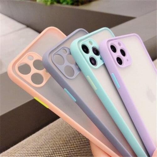 Mint Hybrid Simple Matte Bumper Phone Case For iPhone 11 Pro Max XR XS Max 6S 8 7 Plus Shockproof Soft TPU Silicone Clear Cover