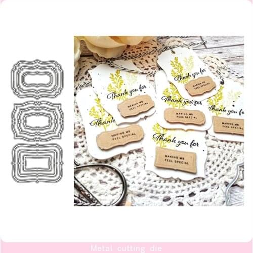 Metal Cutting Dies label frame set Die Scrapbooking Embossing Paper Craft Album Cards Punch Art cutter die 2019