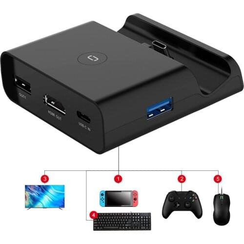 1pc MINI Dock for Switch NS Portable Type-C Game Console Charger Dock HDMI-compatible to TV Video Converter Station Adapter