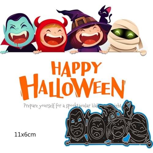 110*60mm HAPPY HALLOWEEN New Metal Cutting Dies for decor card DIY Scrapbooking stencil Paper Album template Dies