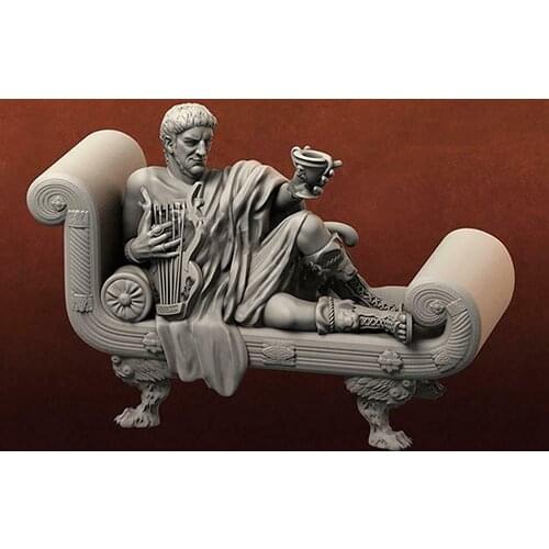 Unassambled 1/32 ancient man sit Resin figure miniature model kits Unpainted