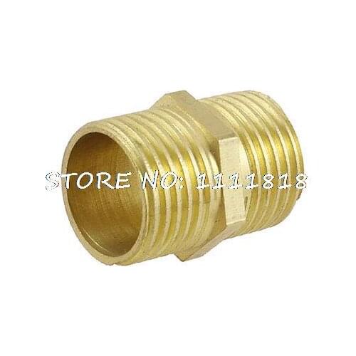 Brass Pneumatic Pipe 1/2" NPT to 1/2" NPT Male Thread M/M Equal Union Hex Nipple
