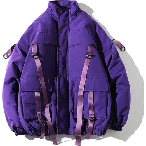 2021 The New Pocket Mens Winter Clothes Padded Hip Hop Street Rocking Mens Casual Coat Jacket