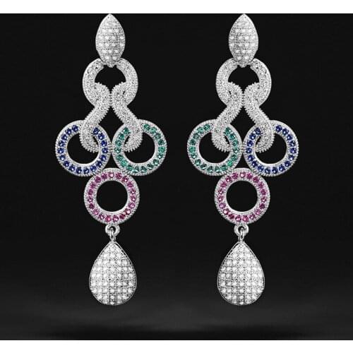 Megin D New Ethnic Personality Luxury Tiny Zircon Copper Earrings for Women Lover Mother Friend Fashion Design Gift Jewelry