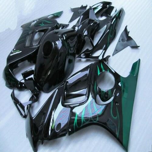 Fairing kit for HONDA CBR600F3 97 98 CBR600 F3 CBR 600F3 1997 1998 CBR 600 New green flame black Fairings set