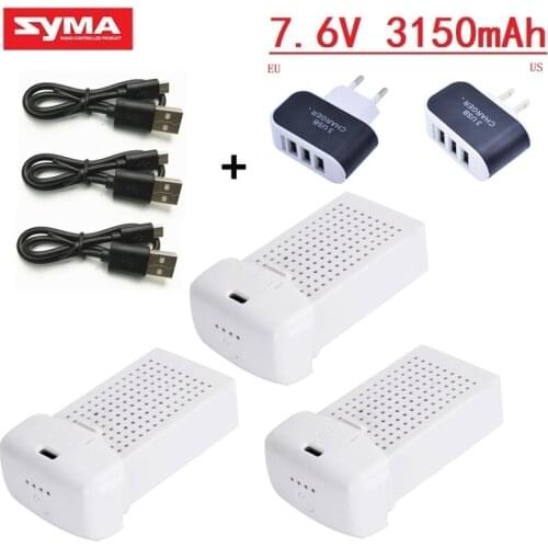 Original Battery For SYMA X35 Drone Spare Replaceable Battery 7.6V 3150mAh LIPO Battery for K777 X35 RC Drone with USB charger