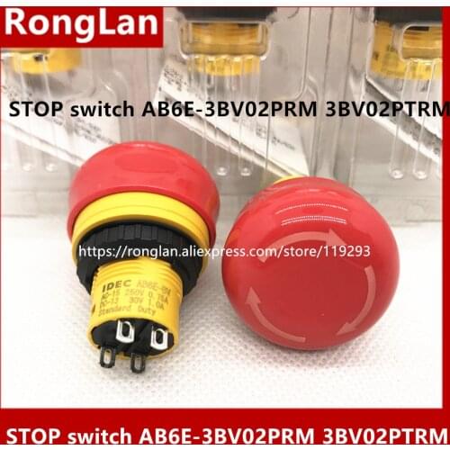 [ SA ]Original Izumi IDEC X6 Series (16mm) Emergency stop switch AB6E-3BV02PRM 2NC--10PCS/LOT