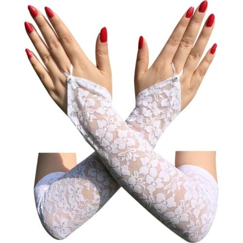 1pair Women Gloves fashion Sexy Hollow Fishnet Mesh Fingerless Mittens Bar club Disco Dance wedding cosplay Costume accessories