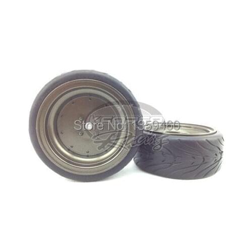 Pre-Glued 4pcs 1/10 Touring Tires Tyre Wheel Rim P4BR (Painting Brozen) 3mm offset fits for 1:10 Touring Car 1/10 Tire