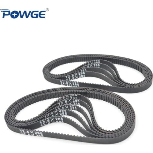 POWGE 10pcs T2.5 Timing belt Perimeter 285 287.5 290 300 305 Width 6mm Teeth 114 115 116 120 122 T2.5X285 synchronous T2.5X300