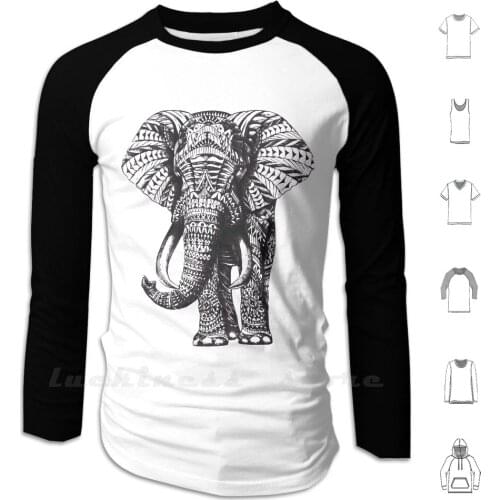 Ornate Elephant Hoodies Long Sleeve Elephant Ornate Pattern Ben Kwok Benkwok Bioworkz Bioworkz Com Animal