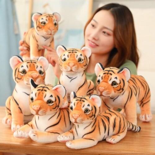 Nice Hot 3 Postures Stuffed Lifelike Tiger Plush Toy Simulation Cute Doll Animal Pet Toys For Children Home Decor Baby Gift