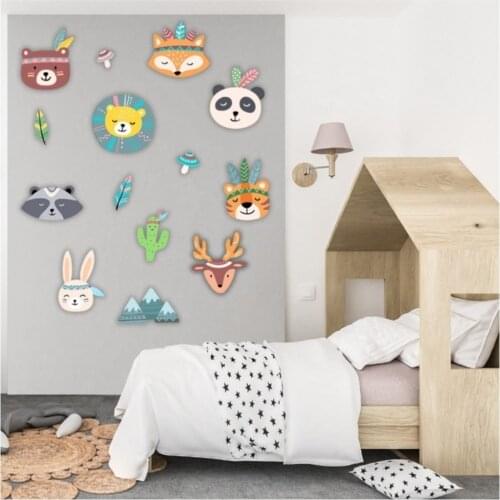 Scandinavian Animals Wooden Wall Sticker Stylish Design Good Quality Wink the Glamorous Appearance is Great Handy to Figures 2021 Trend