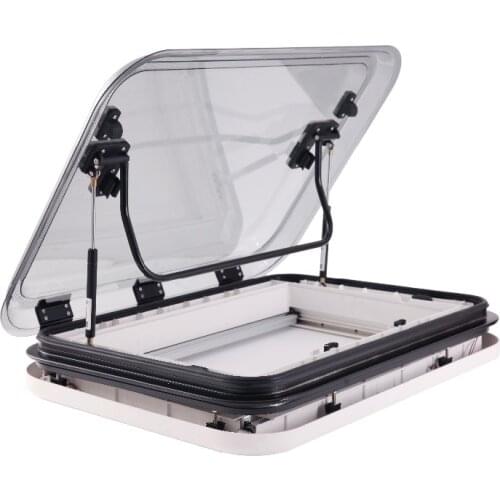 800x500mm 31.5 x19.7 Inch RV Caravan Motorhome LED Skylight Roof Window Hatch With Anti-Insect Net and Sunshade