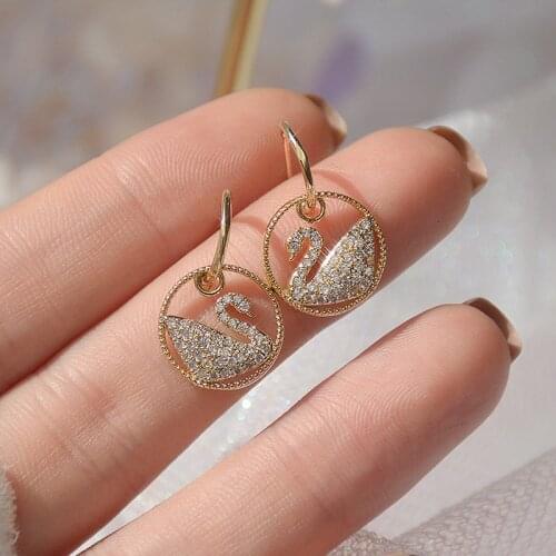 Shiny Side New Accessories Crystal Bird Stud Earrings for Women Fashion Jewelry Zirconia Earrings