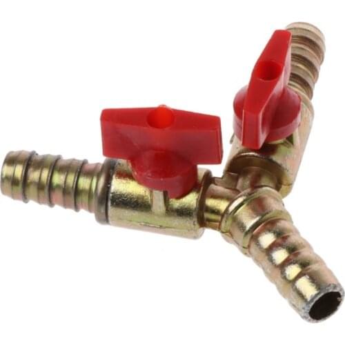 Zinc Alloy 3-Way Shut Off Ball Valve Clamp Fitting Hose Barb Fuel Gas Water Oil Brass Y Type Ball Valve For Garden Irrigation