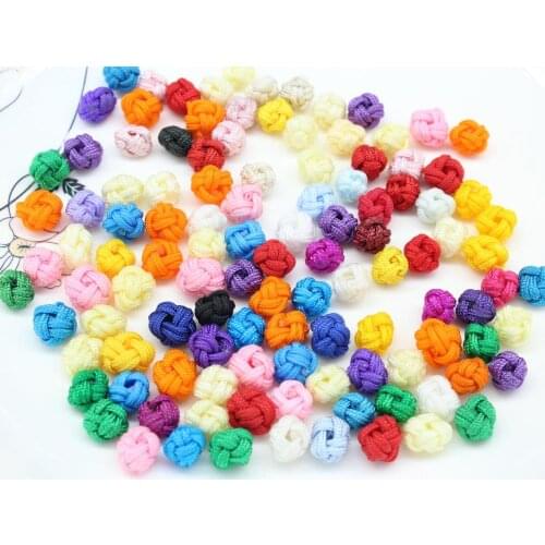 500pcs mix color 10mm medium Chinese Fabric Knot Beads Chinese knots fabric buttons mixed color