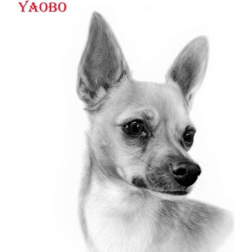 5d diy diamond painting chihuahua cross stitch 3d pictures,full square round drill,Diamond embroidery animal pet mosaic diamond