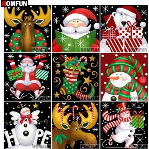 HOMFUN Diamond painting "Christmas landscape" Full Square/Round Drill Wall Decor Inlaid Resin Embroidery Craft Cross stitch