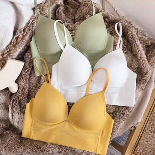 No trace thin-strap bra thin gathered triangle cup underwear inside wear women sexy lingerie plus size candy color bralette