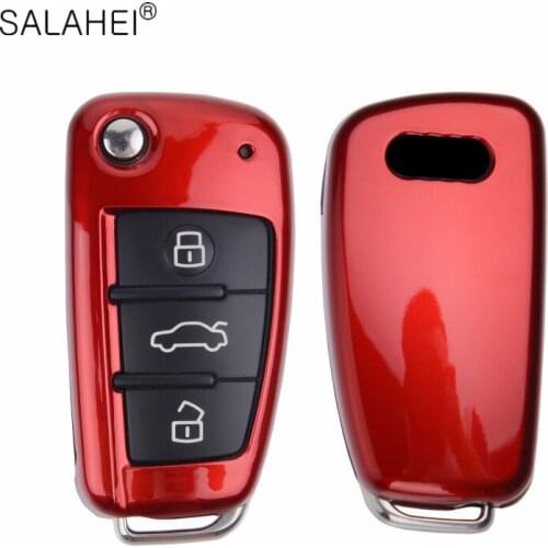 New ABS Car Key Cover Protection Case For Audi A1 A3 A4 8P 8L 8V S3 RS3 Q3 Q7 C5 C6 S3 TT Auto Key Protect Holder Shell Keychain