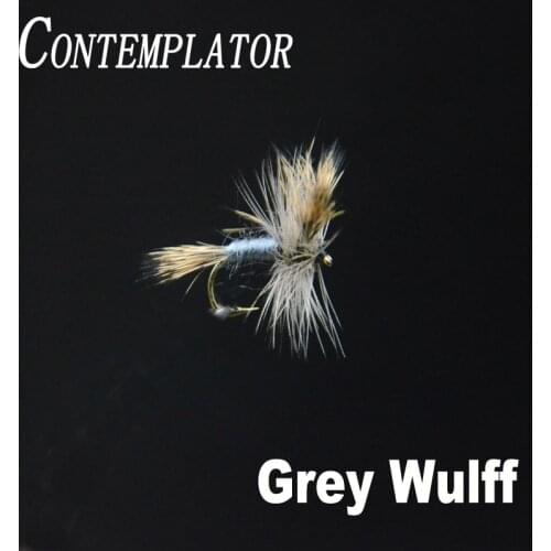 CONTEMPLATOR 5pcs/box Grey Wulff lifelike silhouette Mayfly dun robust dry flies 12#Ephemera danica fly fishing artificial bait