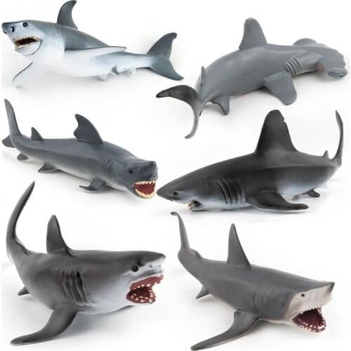 Childrens Simulation Ocean Sea Life Animal Great White Shark Jaws Model Educational Kids Toy