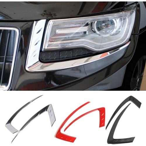 Kit for Jeep Grand Cherokee 2014-2016 ABS Exterior Front Headlight Eyelid Eyebrow Decorative Cover Trim Car Accessories