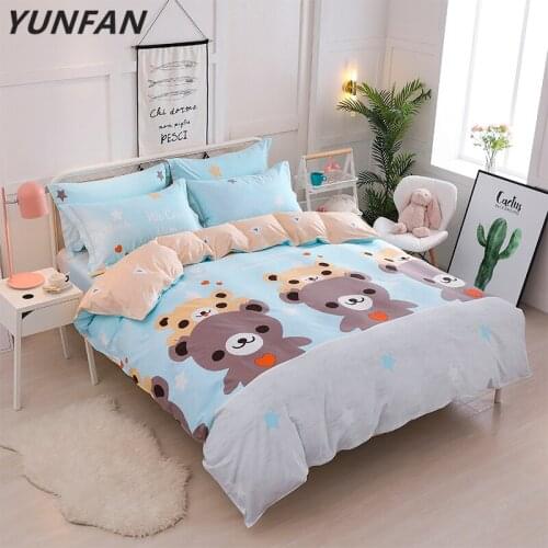 Cartoon Bear Bedding sets lovely duvet cover cute quilt cover comfortable bed sheet pillow cases for kids boy girl bedclothes