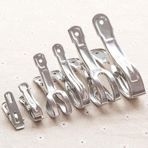 Multi-size Strong Anti Wind Stainless Steel Clips Clothes Pins Clothing Pegs Household Clothespin Laundry Clamp Big Clip