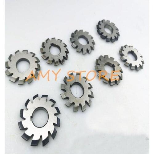 Set 8Pcs Module 0.4 PA20 Bore16 1#2#3#4#5#6#7#8# Involute Gear Cutters M0.4