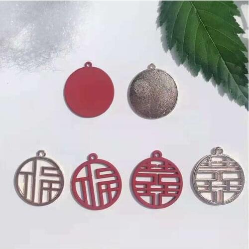 New Chinese Style Festive Solid Circle Drip Oil Alloy Ladies Jewelry Accessories DIY Handmade Necklace Bracelet Pendant Material