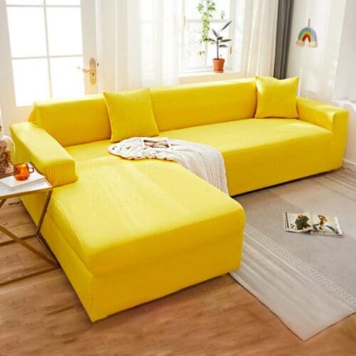 Solid Sofa Cover Elastic Leather Corner Sectional For Living Room Couch Covers Set Armchair Cover L Shape Seat Slipcovers