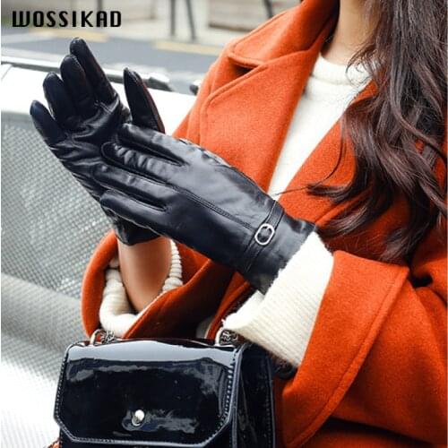 Glove Genuine Leather Warm Touch Screen Winter Gloves Women Gloves Leather Guantes Luvas Motociclismo Guantes Invierno Mujer
