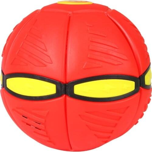 Flat Throw Disc Flying UFO Ball With LED Light Toy Kid Outdoor Garden Basketball Game Decompression ball deformation toy