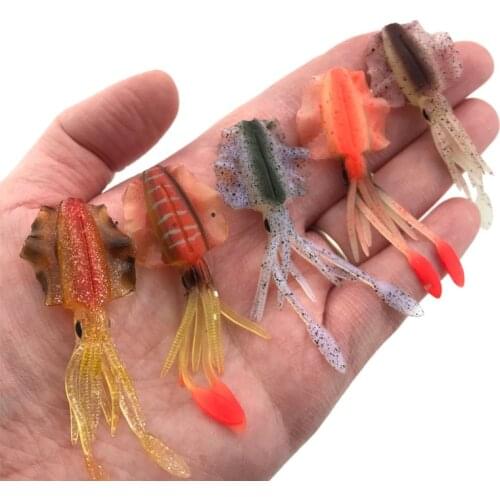 OBSESSION Fishing Soft Squid Lure 6cm 2g 1cps 4pcs bag Luminous UV Squid Jigs For Sea Fishing Wobbler Bait Fishing accessories
