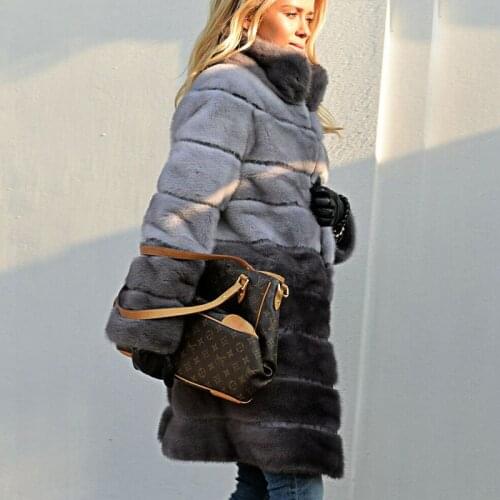 FURSARCAR Luxury Mink Fur Coats Winter Natural Fur Jacket For Women 2020 Femme Mink Fur Coat Warm Thick Down Outwear With Collar