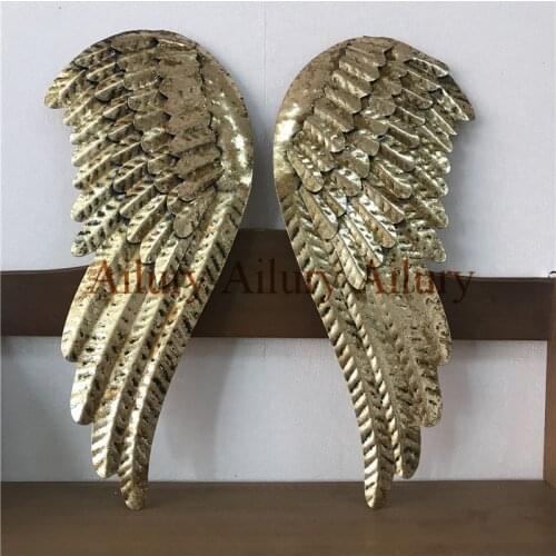 50% off,2pcs/set.unique Wrought iron made old angel golden wings,wings hanging,wall soft decoration,Christmas decoration