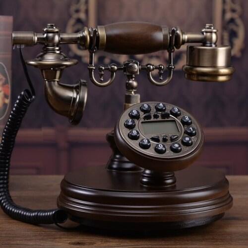 High-grade old antique telephone landline phone home European style of the ancient wooden new American Telephone Decoration home