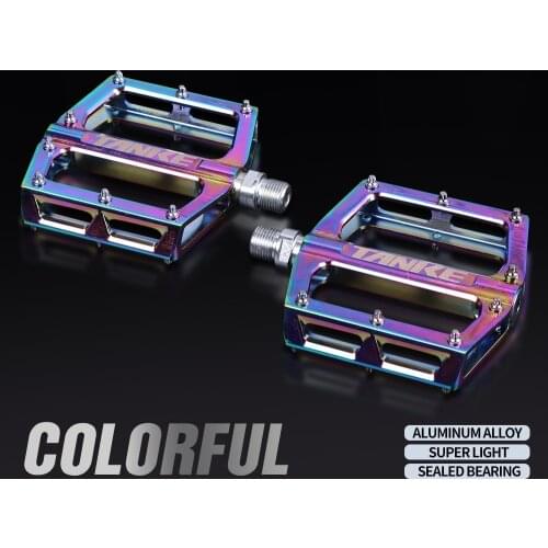 Bicycle pedals TANKE TP-20 ultralight aluminum alloy colorful hollow anti-skid bearing mountain bike foot pedal