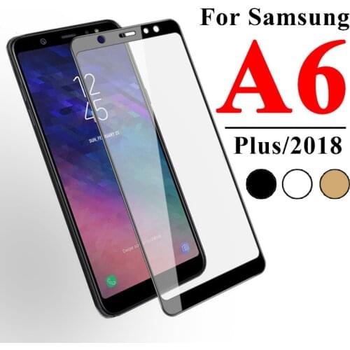 Protective glass on for samsung galaxy a6 2018 plus safety screen protector galax a62018 a6plus 6a a 6 samsong tempered sumsang