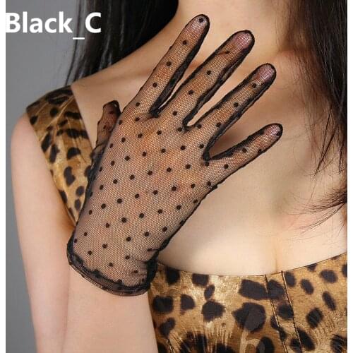 Women Transparent Sheer Tulle Full Finger Sexy Mittens Party Gloves Photography Ladies Touchscreen Gloves