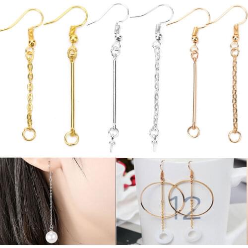 10pcs/lot Metal Gold Silver Rhodium Color Earring Hooks Clasp Wire For Craft Diy Jewelry Making Findings Accessories Supplies