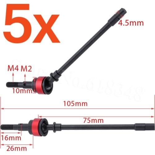 10PCS Hard Steel Front Axle CVD Universal Drive Shaft Dogbone for 1/10 Axial SCX10 Upgrade Replacement Parts Hop-Up