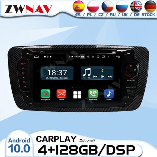 2 DIN Carplay Android 10 Radio Receiver For SEAT IBIZA 2009 2010 2011 2012 2013 Car Auto Audio Stereo Video Player GPS Head Unit