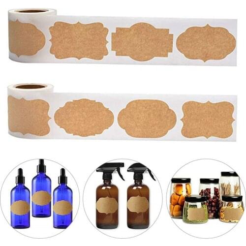 300Pcs Baking Kraft Paper Label DIY Self-adhesive Packaging Sticker Can Candle Glass Bottle Gift Classification Sticker