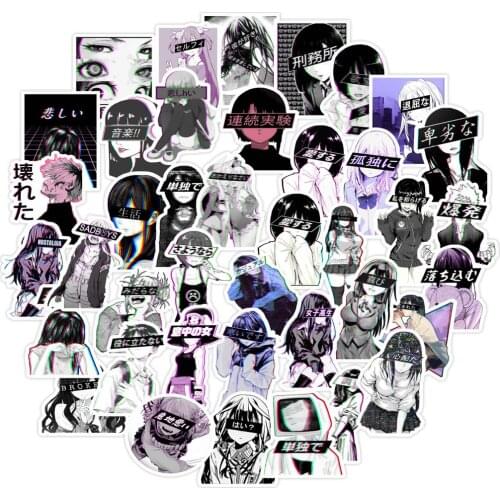 40PCS Sexy Cute Anime Girl Sex Graffiti PVC Stickers Skateboard Helmet Hand Account Decoration Wholesale Sexy Decals Women Gift