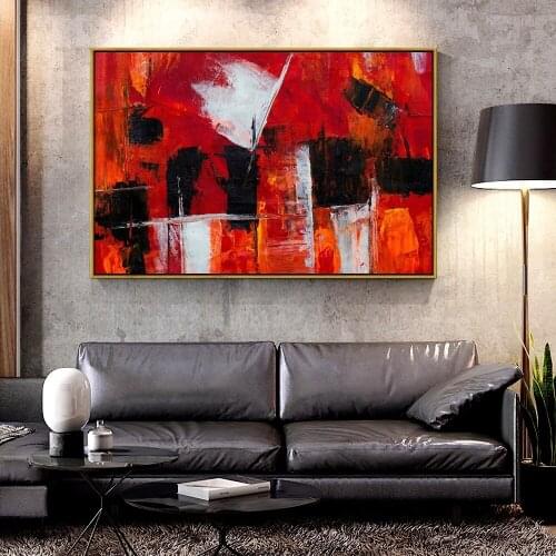 Artcozy Oil Canvas Painting red paint_canvas_stains For Home Decoration Wall Art