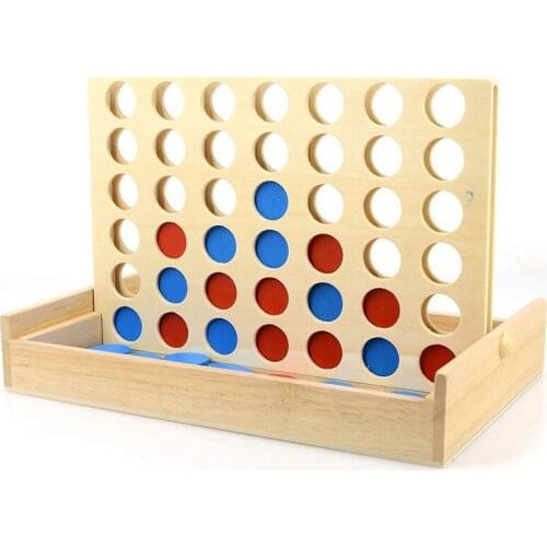 Four In A Row Wooden Game Line Up 4 Classic Family Toy Board Game For Kids And Family Fun Toys