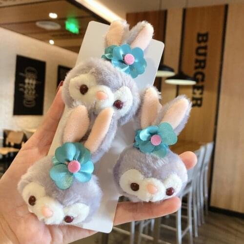 Children Cute Rabbit Bear Head Children Hair Ropes Elastic Rubber Hair Band Girls Hair Accessories Baby Headwear Kids Headdress